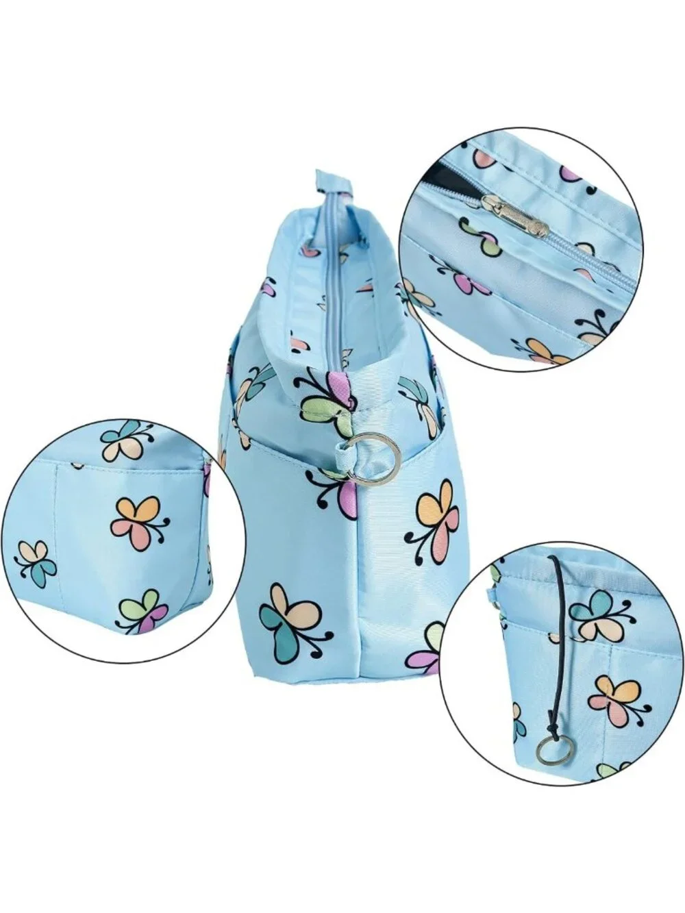 Premium Nylon Purse Organizer Tote - Bag Insert with 13 Pockets & 5 Sizes